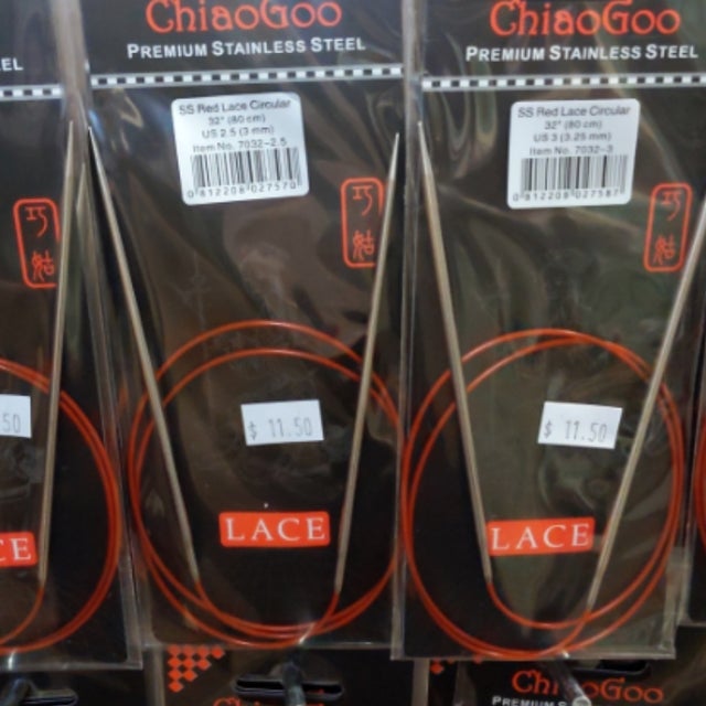 Chiaogoo 24 RED Lace Stainless Steel Circular Needles